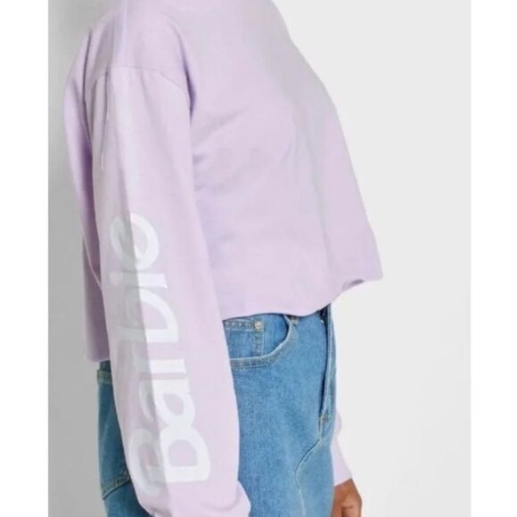 Forever 21 Barbie lavender cropped long sleeve top - Picture 2 of 4